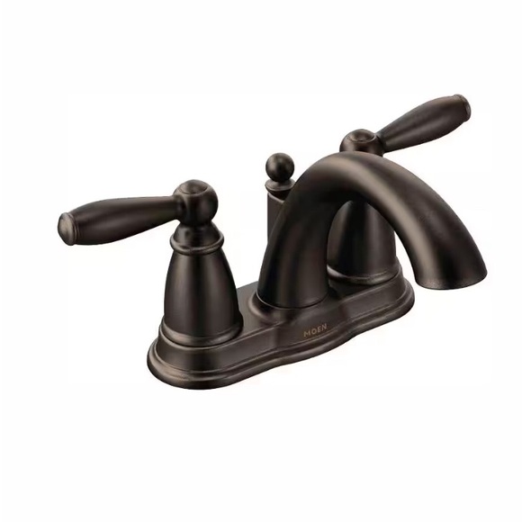 NWT- MOEN Brantford 4 in. Centerset 2-Handle Low-Arc Bathroom Faucet - Picture 1 of 5